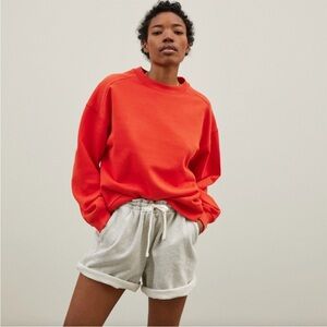 Everlane 100% Cotton Crewneck Sweatshirt in Red - Size Medium